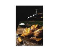 ZSLYMX Food Poster Olive Oil with Soft And Waxy Potatoes Photo Poster Decorative Painting Canvas Wall Posters And Art Picture Print Modern Family Bedroom Decor Posters 08x12inch(20x30cm)