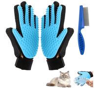 ZSMJAER Cleaning Brush Gloves for Animals, Grooming Gloves for Removing Hair from Cats and Dogs with Massage Effect, Light Blue