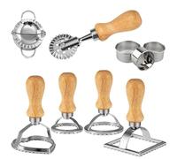 ZSMJAER Set of 5 Ravioli Cookie Cutters, Dumpling Wheel Shaper, Ravioli Maker Stamp for Dumplings, Biscuits, Pasta
