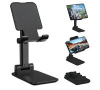 ZSMJAER Universal Adjustable Mobile Phone Holder, Height Adjustable, Adjustable Angle, Mobile Phone Table Holder for All Smartphones, Foldable Mobile Phone Stand for Home, Office or On the Go (Noir)