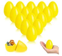 ZSMKJIAYE 16 Pcs Yellow Easter Eggs, 2.4 Inches Plastic Fillable Eggs for Basket Stuffers Easter Hunt, Surprise Egg for Candy & Presents, Party Favor.