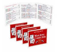 ZSNOVA-X 2026 American Mahjong Reference Cards, 4 Pack Large Print