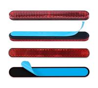 ZSOPN Pack of 4 Cat's Eye Reflectors 100 x 13 x 7 mm Motorcycle Bicycle E4 Reflector Red Rectangular Reflector Self-Adhesive Reflector Tape Cat Eye Reflectors for Motorcycle Bicycle Scooter