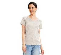 ZSOSBA METARINO 100% Merino Wool T-Shirt Women V Neck Short Sleeve Base Layer Tee Shirt for Travel,Hiking,Sports, Light Grey, XL