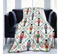 ZSOSIXDEAL Christmas Nutcrackers Throw Blanket Ultra Soft Warm Xmas Soldier Decorative Fleece Blankets for Bed Chair Car Sofa Couch Bedroom 50x60 Inch