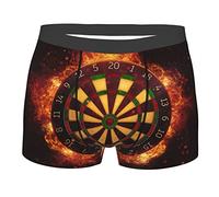 ZSOSIXDEAL Dart Board in Burning Flames Novelty Boxers Mens Funny Boxer Briefs Underwear Gag Gifts for Men Multicolor