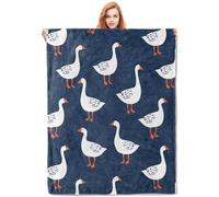 ZSOSIXDEAL Vanzev Goose Fleece Blanket Gifts for Kids and Adults, Cute Animal Cozy Throw Blankets, Soft Warm Plush Goose Blanket with White Geese Pattern for Home Decor 50x60 Inch
