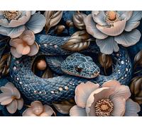 Zsoxooll Snake Paint by Numbers, DIY Paint by Numbers for Adults Flower Painting by Numbers for Children Beginner with Brushes and Acrylic Pigment, HD Canvas Wall Art Room Decor 12x16inch (Frameless)
