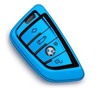 ZSPDACC Compatible with BMW Key Fob Cover Blue Protector car Key Chain Holder Case 230i 330i 430i 440i 530e 530i 540i 740i 745e 750i 840i M2 M235i M240i M3 M340i M4 X1 X2 X3 X4 X5 X6 X7 Accessories