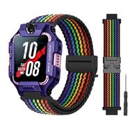 Zspoly Children's Elastic Nylon Replacement Watch Strap Compatible with imoo Z6P / Z7 / Z1 Metal Buckle Parachute Buckle Outdoor Sports Black Replacement Strap Soft Girl Boy, Nylon, No gemstone