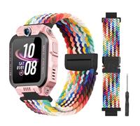 Zspoly Children's Elastic Nylon Replacement Watch Strap Compatible with imoo Z6P / Z7 / Z1 Metal Buckle Parachute Buckle Outdoor Sports Black Replacement Strap Soft Girl Boy, Nylon, No gemstone