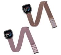 Zspoly Nylon Sport Ankle/Arm Band Compatible with Fitbit Versa 4/Fitbit Versa 3 /Fitbit Sense 2/Fitbit Sense Bands,Elastic Nylon Braided Arm Strap Replacement Ankle band for Women Men