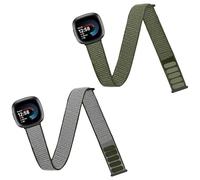 Zspoly Nylon Sport Ankle/Arm Band Compatible with Fitbit Versa 4/Fitbit Versa 3 /Fitbit Sense 2/Fitbit Sense Bands,Elastic Nylon Braided Arm Strap Replacement Ankle band for Women Men