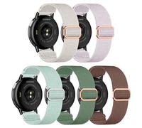 Zspoly Pack of 5 Elastic Wristbands Compatible with Garmin Vivoactive 6/5/4/3/Venu/Venu Sq/Venu2 Plus/Forerunner 165/55/245/645/265 Wristband, 20 mm 22 mm Elastic Nylon Sport Band for Garmin Watch