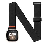 Zspoly Sports Armband Arm Ankle Strap Compatible with Fitbit Versa 4 / Fitbit Versa 3 / Fitbit Sense 2 / Fitbit Sense Wristbands, Elastic Nylon Adjustable Upper Arm Band Bicep Band Jogging for Men