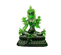 ZSPSHOP Green Tara Buddha Statue, Glazed Tantric Ornaments, Home and Home, Enshrined Dara Guanyin Bodhisattva,23cm