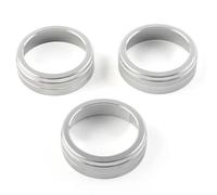 ZSQGHGH 3Pcs Car A C Climate Control Ring Knob Cover for VW for Golf for Jetta for Tiguan for Passat for Atlas for T-ROC for Seat for Tarraco for Ateca Car Interior Moulding Trim(Silver)