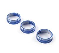 ZSQGHGH 3Pcs Car A C Climate Control Ring Knob Cover for VW for Golf for Jetta for Tiguan for Passat for Atlas for T-ROC for Seat for Tarraco for Ateca Car Interior Moulding Trim(Blue)