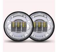 ZSQWRFRG Motorcycle Headlights 1 Pair 4.5“ 4 1/2 Inch Motorcycle LED Fog Passing Auxiliary Light For Classic For FLHR For Road For King For Dyna 4.5Inch LED Fog Light Front Headlight(Silver)