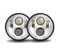 ZSQWRFRG Motorcycle Headlights 2PCS LED Headlight 5.75 Inchs Projector For Rocket Iii 3 For Speed Triple For Street Triple 5 3/4" Headlamp For Iron 883 For Dyna Front Headlight(2PCS Sliver)