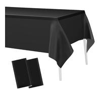 ZSRVAJ 2 Pcs Black Tablecloth, Plastic Tablecloth, Party Tablecloth, Black Table Clothblack Tablecloth Plastic Rectangular Tablecloths for Picnic/Halloween/Graduation/Birthday Party