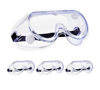 ZSRVAJ 4 Pcs Safety Goggles, Protective Goggles, Anti Fog Goggles Safety Glasses, Chemical Splash Resistant Clear Protective Glasses for Home Construction Laboratory Chemicals