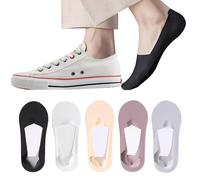 ZSRVAJ 5 Pairs Invisible Socks, No Show Socks Women, Ultra Low Cut Liner Socks Ladies Trainer Sneaker Socks for Loafer Flats Boat Shoes, Nude, Size 4-7
