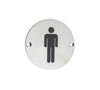 ZSS01SS Male Toilet Sign Sex Symbol 76mm dia Satin Stainless Steel From The Door Handle Store