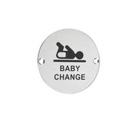 ZSS08SS Baby Change Toilet Sign Sex Symbol 76mm Dia Satin Stainless Steel from The Door Handle Store