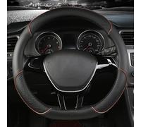 ZSSHUIHH Car Steering Wheel Cover for VW Transporter T6/T6.1 2015 2016 2017 2018 2019-2023+, Carbon Fiber Leather Ultra-thin Sweat-absorbing Comfort Elastic Band Without,D-Black Coffee