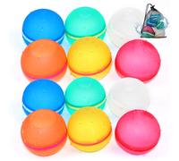 Zssxysm 12PCS Reusable Water Balloons, Fast Fillable Water Bombs, Self-closing, Summer Toys for kids & Adults, Magnetic Silicone Balls Garden Pool Beach Outdoor Fun Party