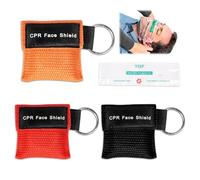 Zssxysm 3 Pcs CPR Face Shield Mask, Resuscitation Face Shield First Aid with One Way Valve, Keychain Ring Emergency Kit Pocket Mask for AED Training