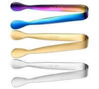 Zssxysm 3 Pieces Mini Ice Tongs, Sugar Cube Sweet Tong for Pick Mix, Stainless Steel Kitchen Serving Food Tongs for Salad Toaster Buffet Picnic Dessert Coffee Bar Wedding Party