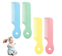 Zssxysm 4 Pcs Baby Hair Comb, Cute Round Teeth Hairbrushes Set, Small Newborn Hair Brush for Toddler Girls Boys Childrens Grooming Wet Dry