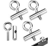ZSSZD 4PCS Awning Rail Stoppers 8mm, Stainless Steel Piping Stopper with 4 Hooks, Caravan Awnings Accessories Blocking Kit for Campervan Tent Motorhome Hammock