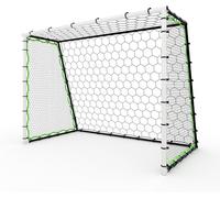 Zstar 3-in-1 Soccer Goal Bounce backer Net, 7x5 ft Multi-Angle Bounce back Trainer for Passing, First Touch & Ball Control, Steel Frame, PE Mesh, 4 Ground Stakes, White - Multi-face bounce back soccer