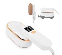 ZStarlite Travel Clothes Steamer with LCD Screen, 180°Folding Portable Steam Iron, Handheld Garment Steamer 1300W 150ML Wrinkles Remover 10s Fast Heat-up 3 Steam Levels for Travel, Home, Office(White)