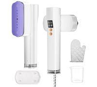 ZStarlite Travel Steamer for Clothes,100-240V Dual Voltage Clothes Steamer,2 in 1 1200W Handheld Garment Steamer Clothing,4 Modes, LED Display,Portable Travel Iron Steam Iron for Travel,Home(White)