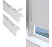 ZSTARR PVC Light Blockers Blackout Light Blockers Side Tracks for Window Shades and Blinds Side Tracks for Blackout Shades Easy to Instal Light Blocking Strips for Bedroom (White, 58",2Pcs)