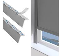 ZSTARR PVC Light Blockers Blackout Light Blocking Strips for Shades and Blinds Window Edge Side Tracks for Blackout Shades Blackout Window Inserts for Bedroom Nursery (Grey, 58",2Pcs)