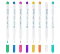 zstg 8pcs Water Erasable Fabric Marker Pens, Water Soluble Auto-Vanishing Ink Pens for Quilting, Sewing, Cross Stitch, Dressmaking, 8 Color Disappearing Ink Temporary Markers