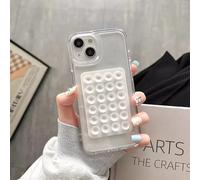 ZSUFCBF 3D Suction Cup Airbag Phone Case For iPhone 16 15 14 13 12 11 Pro Max XR X XS 7 8 Plus SE2 Transparent Shockproof Bumper Cover,White,For iPhone 14 Pro