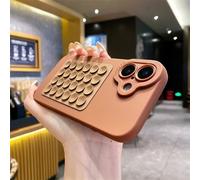 ZSUFCBF 3D Suction Cup Case For iPhone 16 15 11 12 Pro Max 16 7 8 Plus 16e Case For iPhone 14 13 Pro Max Xs Xr Soft Silicone TPU Cover,brown,For iPhone 15 Pro