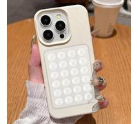 ZSUFCBF 3D Suction Cup Stand Phone Case For iPhone 16 15 14 Pro Max Plus 11 12 13 Pro X XR XS MAX 16E Cover,White,For iPhone XR