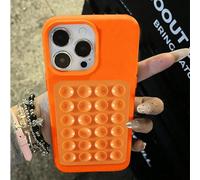 ZSUFCBF 3D Suction Cup Stand Phone Case For iPhone 16 15 14 Pro Max Plus 11 12 13 Pro X XR XS MAX 16E Cover,orange,For iPhone 16E