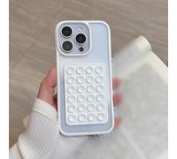 ZSUFCBF Candy Bumper Phone Case For iPhone 16 15 14 13 12 11 Pro Max XR X XS 7 8 Plus 16E 3D Suction Cup Airbag Clear Shockproof Cover,White,For iPhone 16