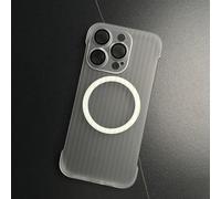 ZSUFCBF Frameless Corrugated Pattern Case for iPhone 12 13 14 15 Pro Max 15 Plus Ultra Thin Matte Borderless PC Luxury Cover,T4,For iPhone 13