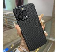 ZSUFCBF Heat Dissipation Breathable Cooling Case For iPhone 16 15 14 13 12 11 Pro Max 15 Plus Ultra Thin Matte Mesh Hollow Slim Hard Cover,Black,For iPhone 16 Pus