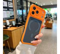 ZSUFCBF Heat Dissipation Mesh Wireless Charging Case For iPhone 17 Pro Max 16 15 14 13 12 Pro max 15 16 Plus Breathable Hard Cover,orange,For iPhone 17 Pro