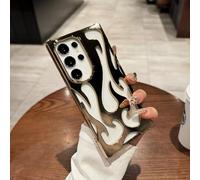 ZSUFCBF Luxury 3D Metal Plating Flame Hollow Out Case For Samsung Galaxy A06 A14 A15 A16 A54 A55 S24 S23 S22 Ultra Shockproof Back Cover,A3,For Samsung S22 Ultra
